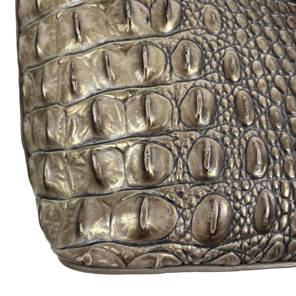 Brahmin Medium Duxbury Satchel Bag Melborne Coffee Brown Croc - Picture 9 of 13